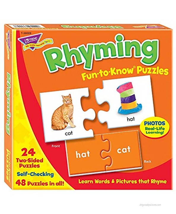 Rhyming Fun-to-Know Puzzles- Matching games to build language skills