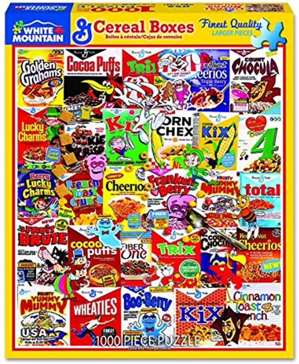 White Mountain Puzzles Cereal Boxes 1000 Piece Jigsaw Puzzle