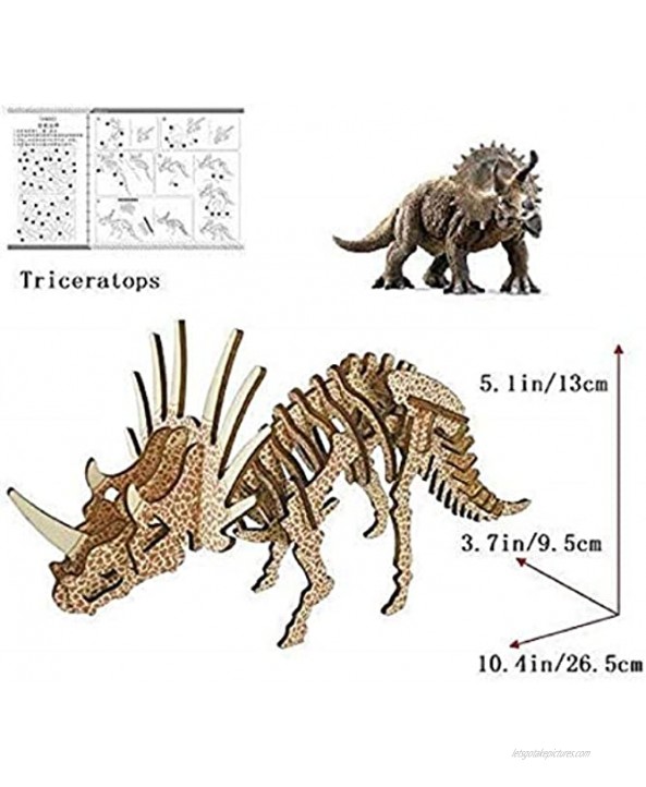 5 Pack 3D Wooden Dinosaur Puzzle Laser Cutting Education Learning Puzzle Kit for Teens and Adults