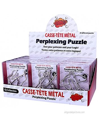 Assorted Metal Puzzle Large 24 Pack IQ Wire Metal Puzzles with Paper Box Gift Package Great Educational Metal Puzzle Games Toys for Kids and Adults by AHYUAN