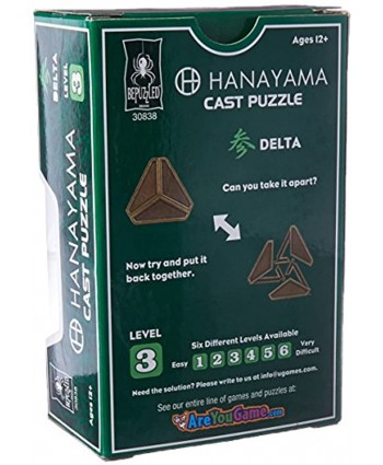 BePuzzled Delta Hanayama Cast Metal Brain Teaser Puzzle Level 3 Puzzles For Kids & Adults Ages 12 & Up