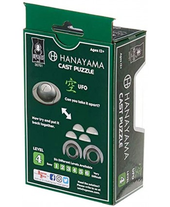 BePuzzled UFO Hanayama Cast Metal Brain Teaser Puzzle Level 4 Puzzles For Kids & Adults Ages 12 & Up