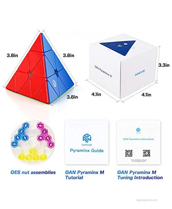 Coogam GAN Pyraminx M Enhanced Gans Pyramid Stickerless Magnetic Triangle Speed Cube Puzzle GES+ 60 Magnets