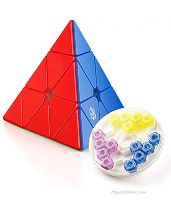 Coogam GAN Pyraminx M Enhanced Gans Pyramid Stickerless Magnetic Triangle Speed Cube Puzzle GES+ 60 Magnets