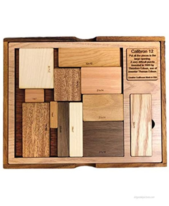 Creative Crafthouse Calibron 12 Brain Teaser Very Difficult Wood Puzzle 12 Pieces