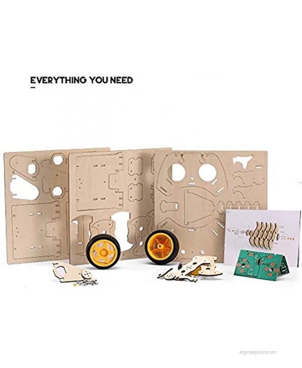 Cutefun Electric Motor Science Kit Battle Bots Remote Controlled Toy STEM Building 3D Wooden Puzzle Educational Gift