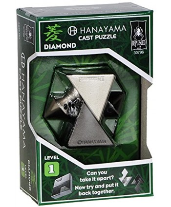 Diamond Hanayama Cast Metal Brain Teaser Puzzle _ New 2017 Design _ Level 1 Difficulty Rating