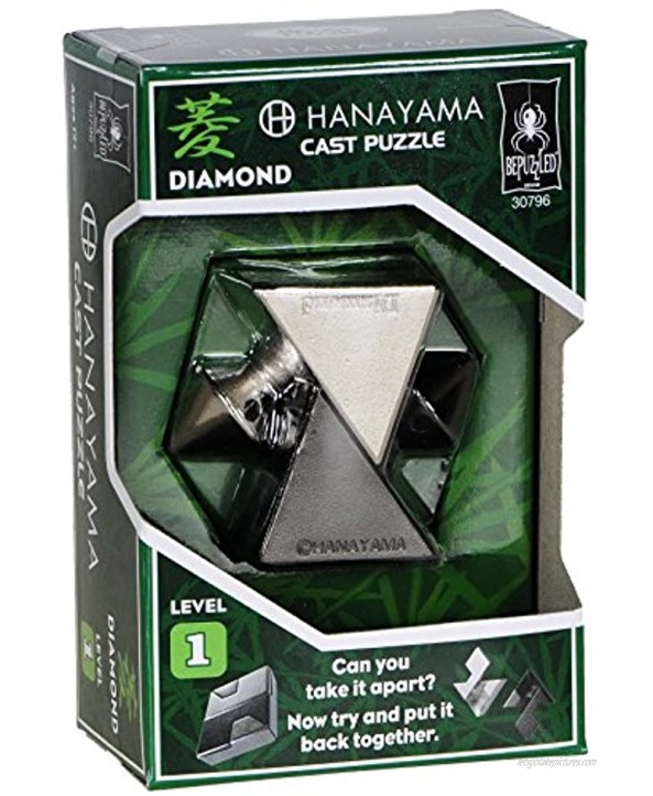 Diamond Hanayama Cast Metal Brain Teaser Puzzle New 2017 Design Level 1 Difficulty Rating