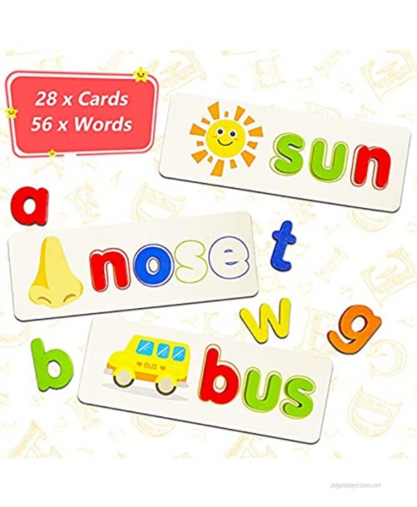 See & Spell Matching Letter Game for Kids Educational Toys for 3 4 5 6 Years Old Boys and Girls Preschool Learning Toys Sight Word Flash Cards for Kindergarten Learning Activities for Toddlers