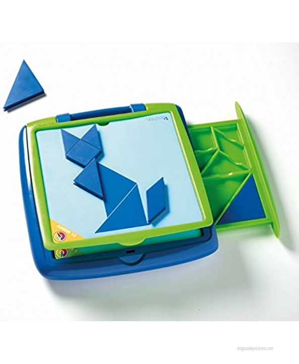 Tangoes Jr. Skill-Building Preschool Tangram Game with Kid-Friendly Portable Carry-Case Featuring 120 Challenges for Ages 4+