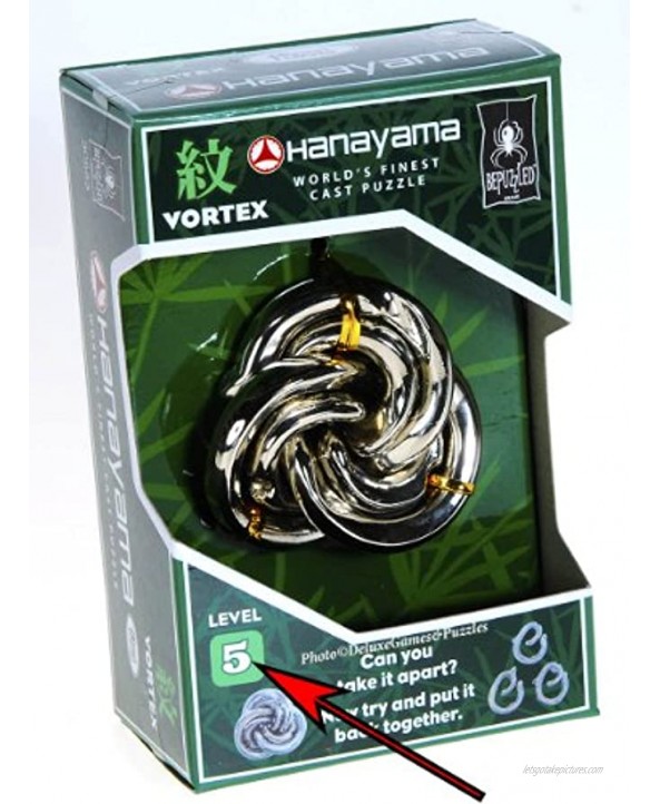 Vortex Hanayama Puzzle Level 6 Difficulty Bonus RED Velveteen Pouch Bundled Items