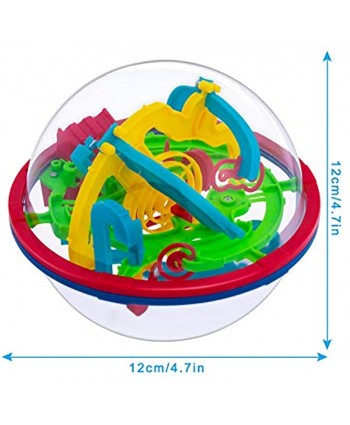 WETONG Maze Ball 3D Interactive Maze Game 12cm,4.7'' with 100 Challenging Barriers 3D Labyrinth Ball Puzzle Kids Toys Magical Brain Teasers Puzzle Ball