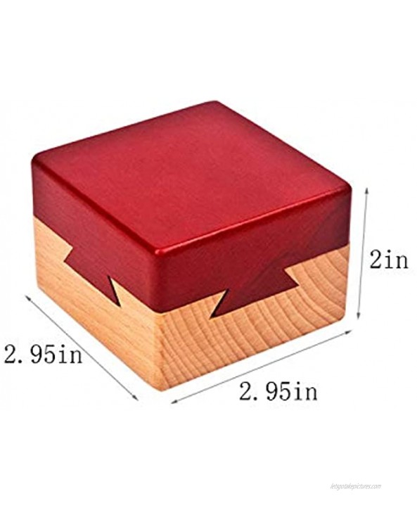 Ahyuan 3D Wooden Brain Teaser Magic Drawers Jewelery Gift Box Logic Puzzle Cube Toy for Children and Adults