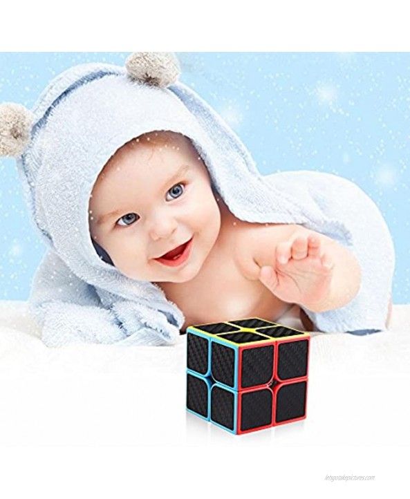 D-FantiX Carbon Fiber 2x2 Speed Cube 2x2x2 Magic Cube Puzzle Toys for Kids