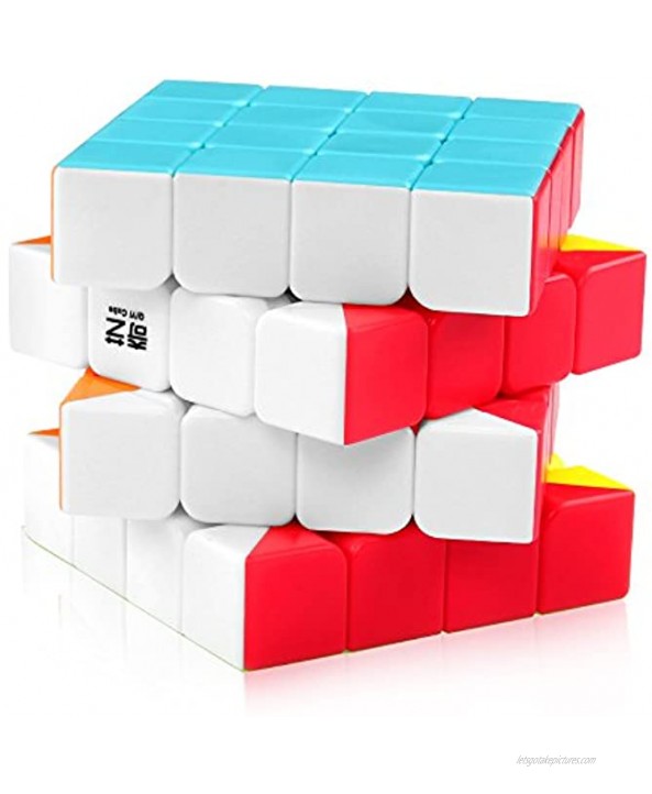 D-FantiX Qiyi 4x4 Speed Cube Stickerless Qiyuan S 4x4x4 Magic Cube Puzzle Brain Teaser Toys Gifts for Kids Adults Challenge