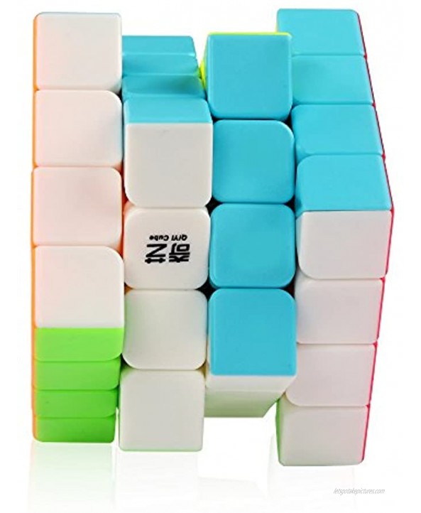 D-FantiX Qiyi 4x4 Speed Cube Stickerless Qiyuan S 4x4x4 Magic Cube Puzzle Brain Teaser Toys Gifts for Kids Adults Challenge
