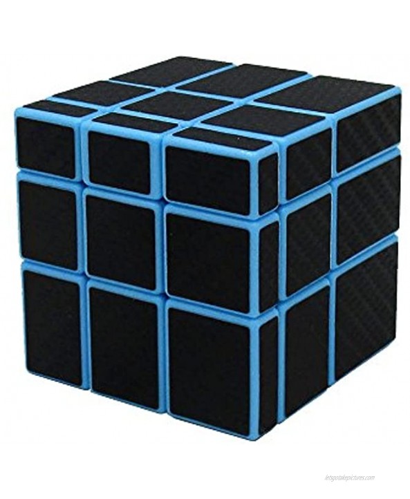 I-xun Smooth 3x3x3 Unequal Magic Cube Carbon Fiber Sticker 3x3 Mirror Puzzle Cube Blue