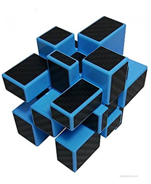 I-xun Smooth 3x3x3 Unequal Magic Cube Carbon Fiber Sticker 3x3 Mirror Puzzle Cube Blue