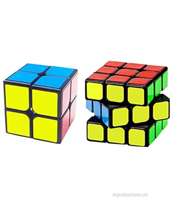 Magic Cube Set 2 Pack 2x2 3x3 Speed Cube 3D Puzzle Educational Brain Teasers Toys for Kids & Adults Pack of 2
