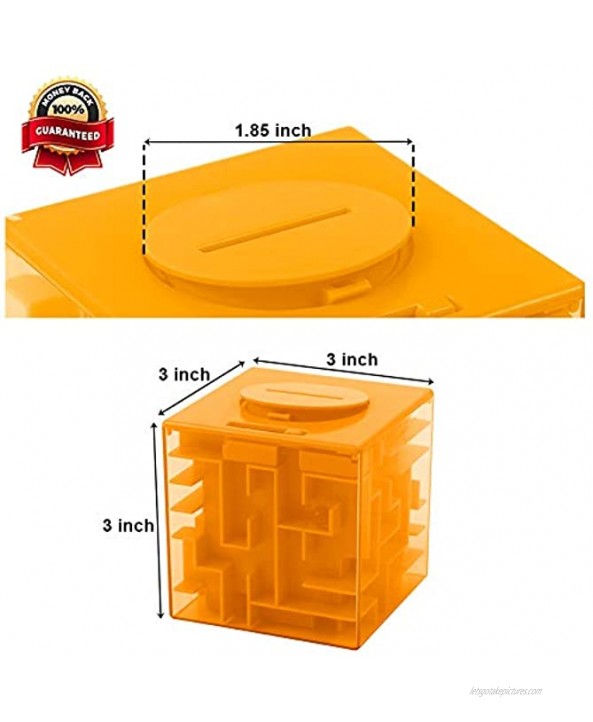Money Maze Puzzle Box Twister.CK Money Holder Puzzle for Kids and Adults Birthday Orange