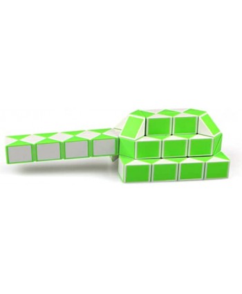 Qiyi Twist Snake 72 Puzzle Magic Snake Cube Twist Puzzle 72 Wedges Green-White