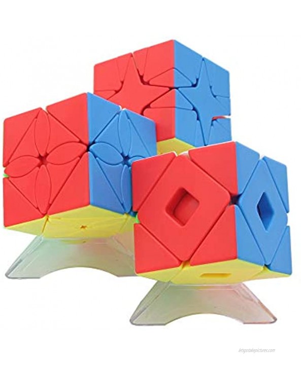 RainbowBox Speed Cube Set Magic Cube Bundle of Maple Leaf Cube Polaris Speed Cube and Twisty Skewb Cube Puzzle Toys for Adults and Kids Brain Teasers