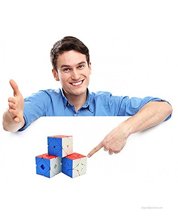 RainbowBox Speed Cube Set Magic Cube Bundle of Maple Leaf Cube Polaris Speed Cube and Twisty Skewb Cube Puzzle Toys for Adults and Kids Brain Teasers