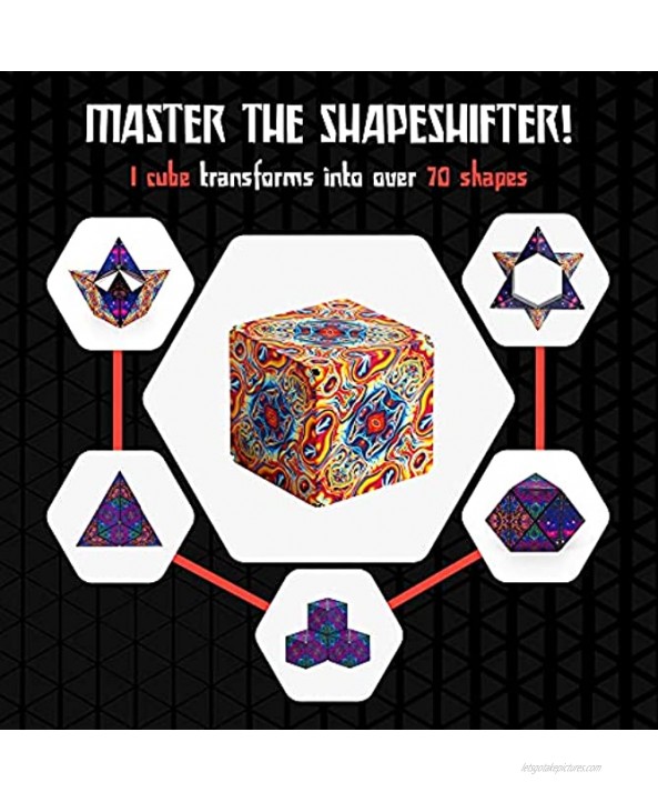 SHASHIBO Shape Shifting Box Award-Winning Patented Fidget Cube w 36 Rare Earth Magnets Extraordinary 3D Magic Cube – Shashibo Cube Magnet Fidget Toy Transforms Into Over 70 Shapes Spaced Out