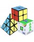 Speed Cube Set,Puzzle Cube 3 Pack Magic Cubes Pyraminx + 2x2x2 + 3x3x3 Puzzle Cube Toy Gift for Kids & Adults