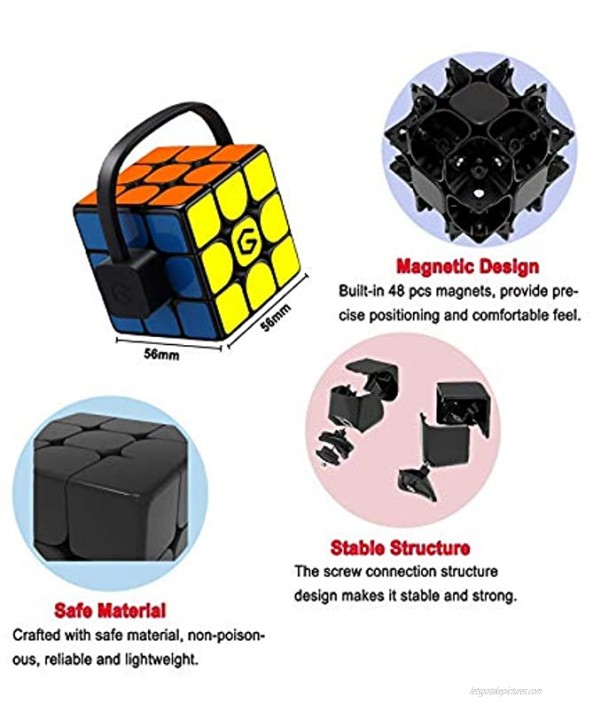 Vdealen Electronic Bluetooth 3x3 Magnetic Speed Cube App Enabled Smart Puzzle Cube- Real Time Intelligent Tracking Magic Cube Toy