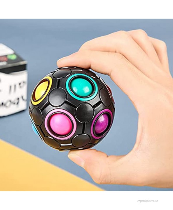 XJSGS Rainbow Ball Rainbow Ball Magic Cube Puzzle Toy Brain Teaser with 11 Rainbow Colors 2pcs