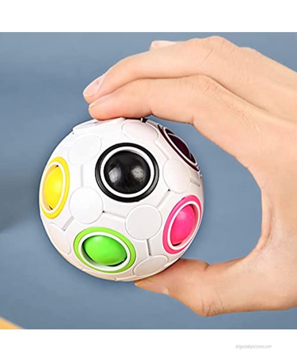 XJSGS Rainbow Ball Rainbow Ball Magic Cube Puzzle Toy Brain Teaser with 11 Rainbow Colors 2pcs