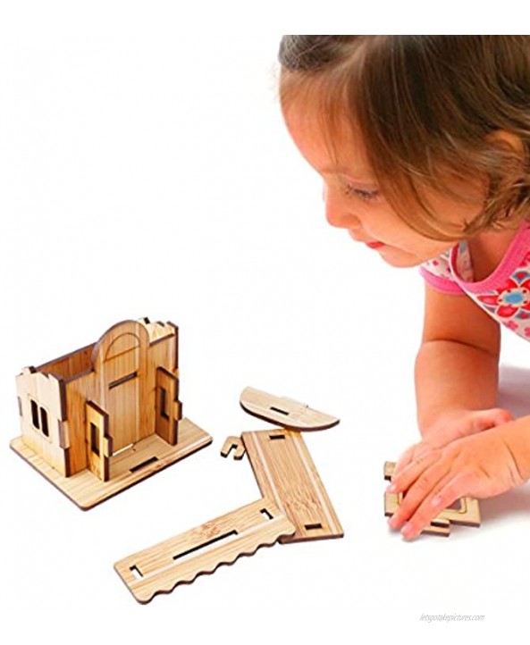 3D Wooden Puzzle Mini DIY Model House Kit Educational Toys Jigsaw Puzzles Gift for Children and Adult