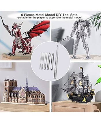 6 Pieces Metal Model Kits Tool Sets Edges Tabs Cylinder Cone Shape Bending Assist Tools for DIY 3D Metal Puzzles Assemble Model Kits for Adults Teens