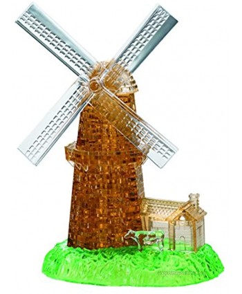 Bepuzzled Deluxe 3D Crystal Jigsaw Puzzle Kit Windmill DIY Assembly Brain Teaser Fun Model Toy Gift Decoration for Adults & Kids Age 12 and Up 64 Pieces Level 3 30969