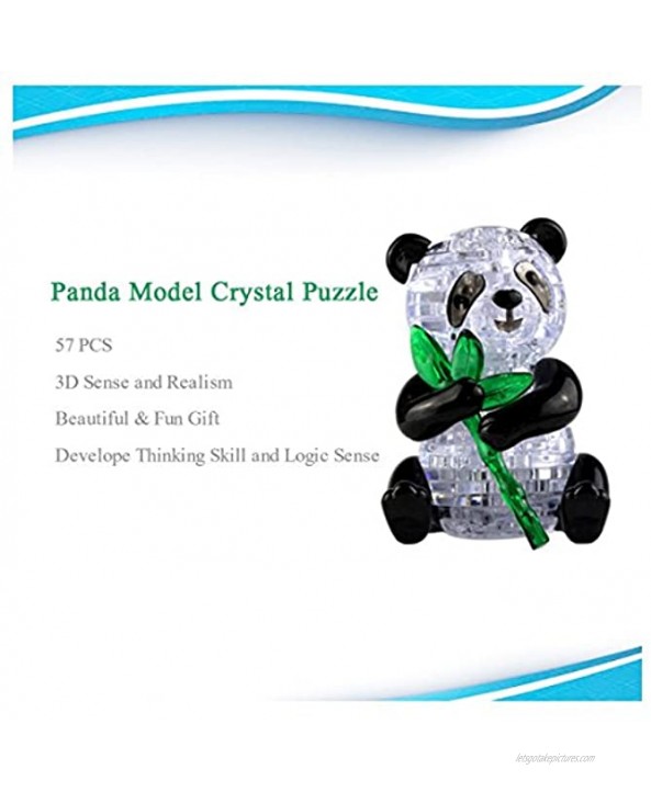 Coolplay 3D Crystal Panda Puzzle for Adult Animal Model Assembly Blocks Toy Children Gift for Boys and Girls 57pcs