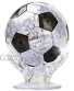 Coolplay 3D Crystal Puzzle for Children Soccer Puzzle Ball Light-up for Adult Black and Transparent 77 Pieces