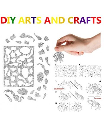 DDMY 3D Coloring Puzzle Set,6 Different Animals Building Puzzles with 24 Pen Markers Art Coloring Painting 3D Puzzle for Kids Age 7 8 9 10 11 12. Fun Creative DIY Toys Gift for Girls and Boy 6PACK