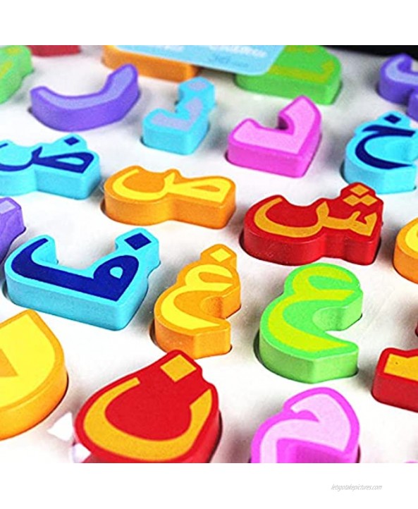Kids Early Educational Wooden Toys Arabic Letters Puzzles Arabic Letters Arabic Grab Plate Board Puzzle Preschool Gift