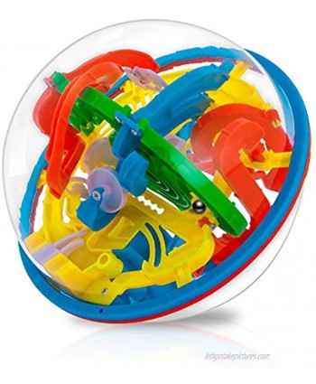Maze Ball WETONG 3D Puzzle Ball Games Toys for Kids 6.3'' with 118 Challenging Barriers Education 3D Labyrinth Ball Magical Maze Ball Brain Teasers Puzzles Games