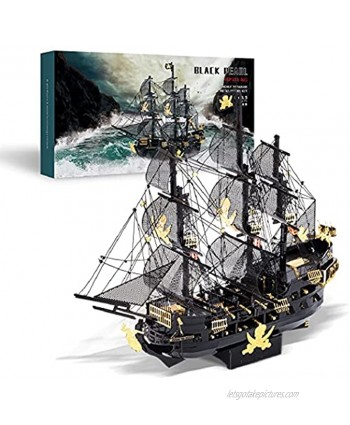 Piececool 3D Puzzles for Adults Metal Pirate Ship Model Kits 307 Pcs DIY 3D Watercraft Metal Model Kit Christmas Birthday Gifts Toys for Adults and Teens Brain Teasers Hand Craft Kits