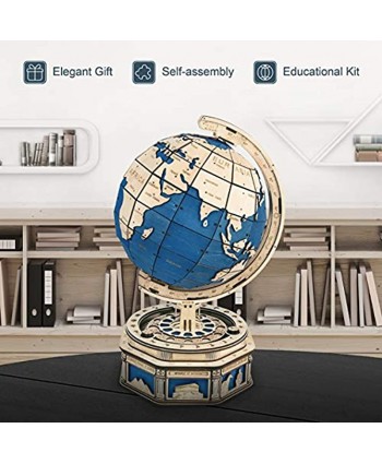 ROKR 3D Wooden Puzzle Globe Model-Self Assembled Tellurion Building toys-567 pcs Oversized Mechanical Style Gift Set-Age 14+ for Boys Girls Adults