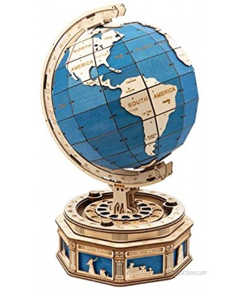 ROKR 3D Wooden Puzzle Globe Model-Self Assembled Tellurion Building toys-567 pcs Oversized Mechanical Style Gift Set-Age 14+ for Boys Girls Adults