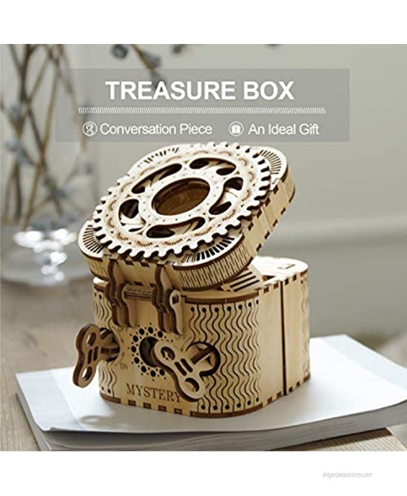 ROKR 3D Wooden Puzzle Password Box Model Kits for Adults and Teens to Build Birthday Gift