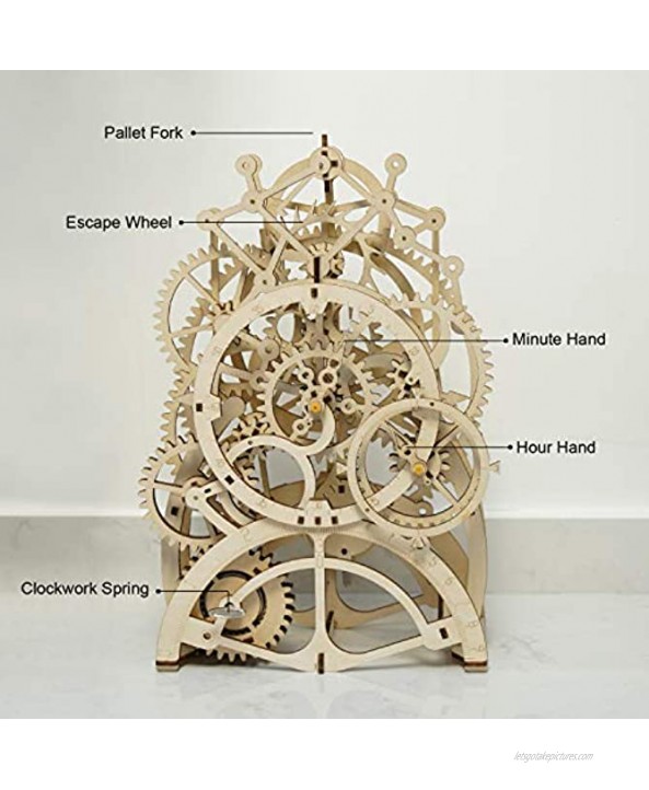 ROKR 3D Wooden Puzzles DIY Clock Model Kits for Adults to Build Birthday Gift Pendulum Clock