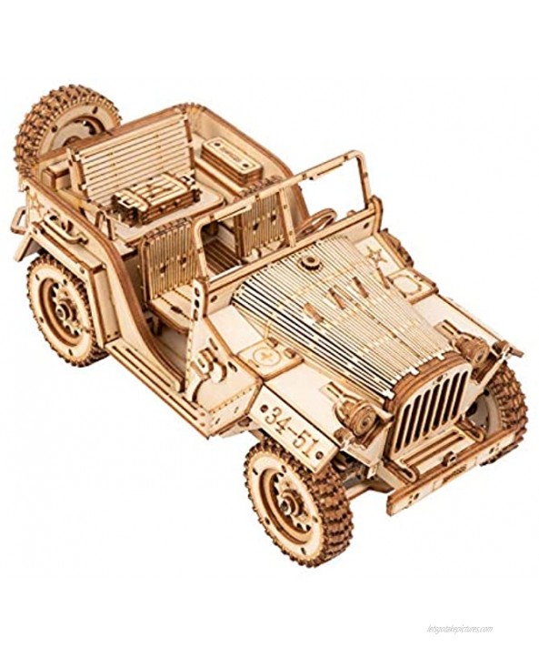 ROKR 3D Wooden Puzzles for Adults Mechanical Models Kits to Build Army Jeep