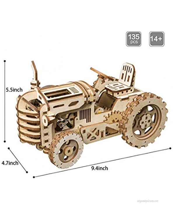 ROKR Mechanical Models,3-D Assembly Wooden Puzzle,DIY Assembly Toy,Mechanical Gears Constructor Engineering Kits,Brain Teaser,Best Gifts for Adults & Teens