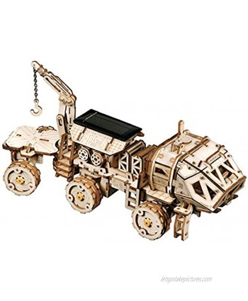 ROKR Mechanical Models,3-D Wooden Puzzle,Solar Energy Powered Cars-Moveable DIY Assembly Toy,Mechanical Gears Constructor Kits,Brain Teaser,Best Gifts for Adults & Teens Hermes Rover