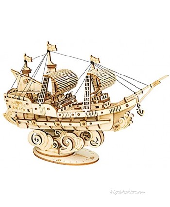 Rolife 3D Wooden Puzzle Sailing Ship DIY Craft Models Building Kits Gift for Adults and Teens
