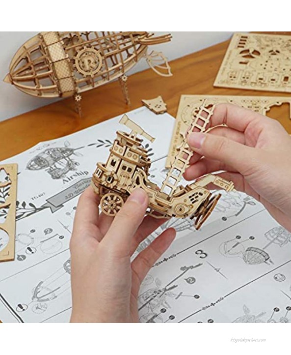 Rolife 3D Wooden Puzzles DIY Model Kit for Adults and Teens to Build Gifts for Birthday and Anniversary Airship